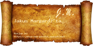 Jakus Margaréta névjegykártya